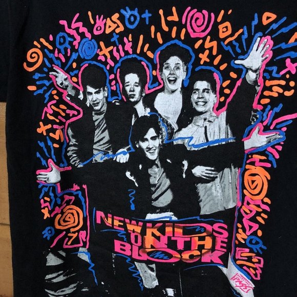 Vintage Backstage Pass New Kids On The Block T-Shirt Mens Size Small Double Side - Picture 7 of 13